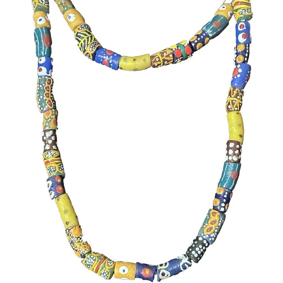 Antique Vintage Oval Millefiori Venetian African Trade Beads - Picture 2 of 8